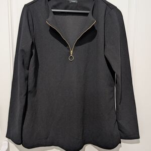 Studio Black Zip-Up Blouse